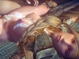Sexo Hentay 3D violando a una princesa vikinga rubia de tetas enormes y turgentes