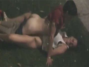 Una coppia arriva a cazzo su erba nel parco di Richmond